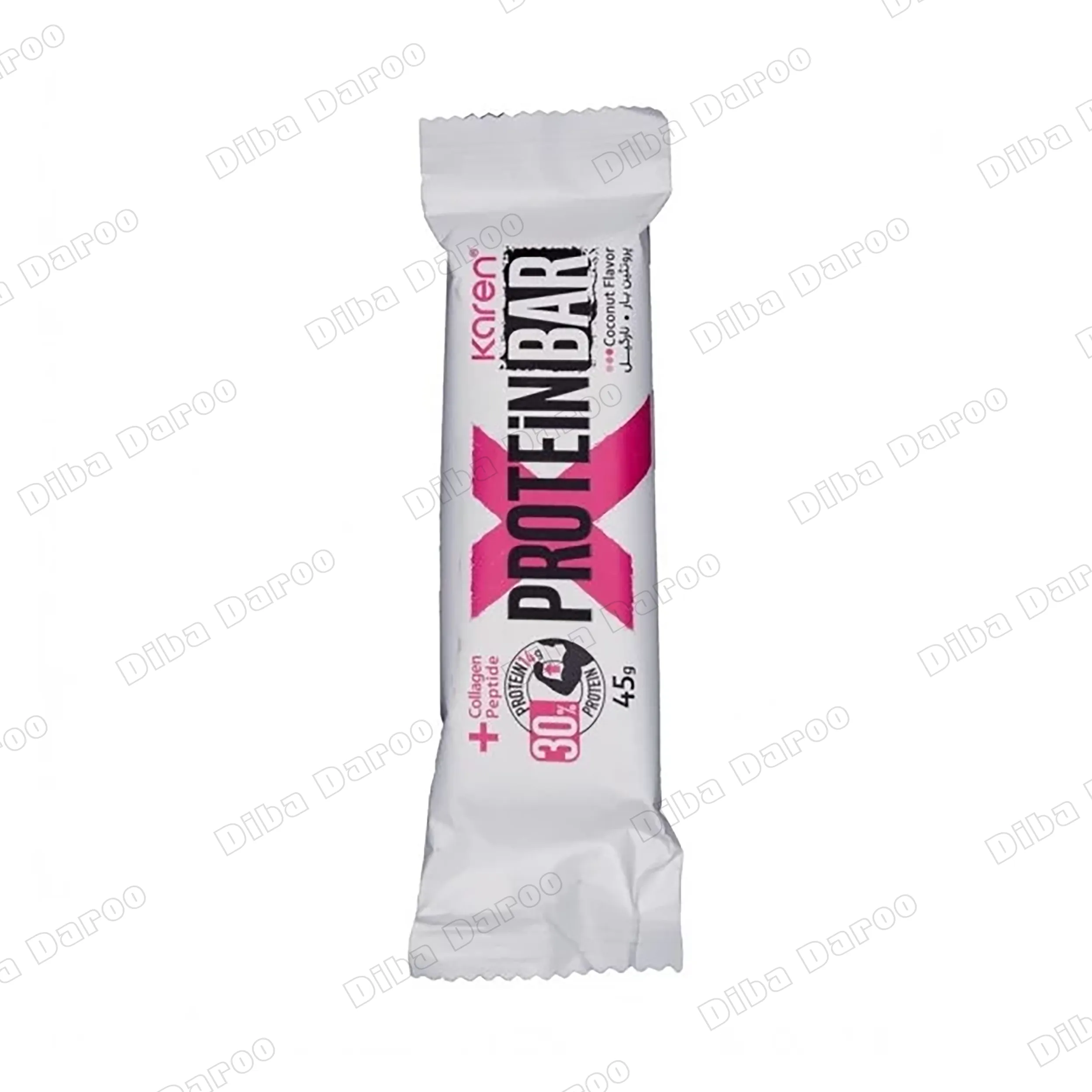 karen-coconut-protein-bar-new copy شکلات پروتئین بار نارگیلی کارن 45 گرمی - تصویر 1